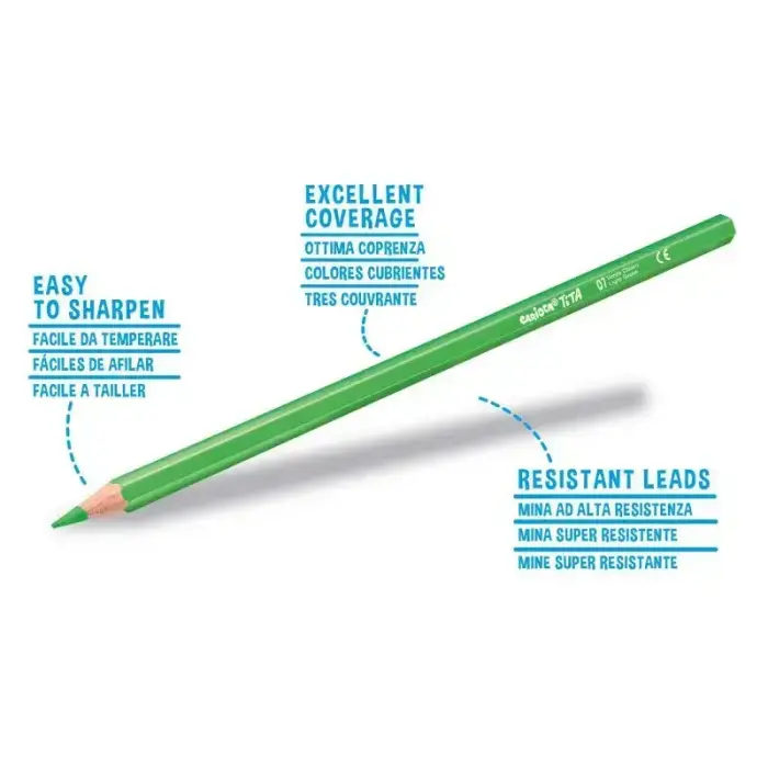 Krāsainie zīmuļi CARIOCA TITA + asināmais, PaperTube, 12gab Foto 2