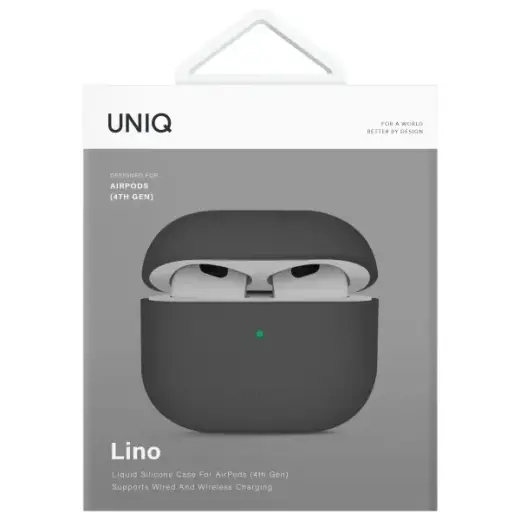 UNIQ case Lino AirPods 4 Silicone ash grey Foto 6