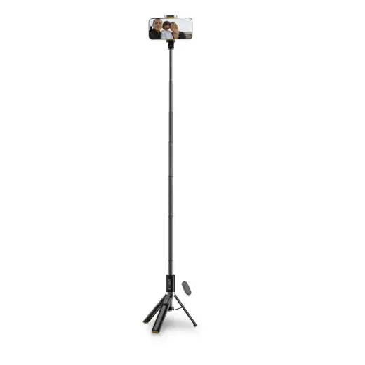 Tech-Protect L08S Bluetooth selfie stick with remote control, tripod up to 141cm - black Фото num