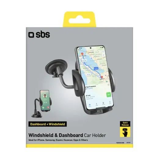 Universal car holder for smartphone up to 6.8" Black Photo