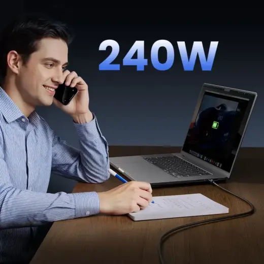 Orico USB4 Thunderbolt5 Cable 80Gbps 240W USB-C to USB-C 2m - Black Foto 8