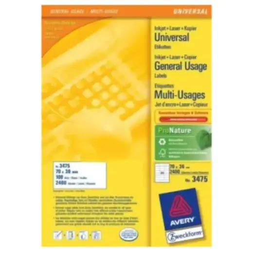 Avery Zweckform, Labels Avery 70 x 36mm, A4 (3475) Foto 3