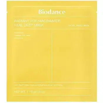 Biodance  Radiant Vita Niacinamide Real Deep Mask - brightening hydrogel mask 34.0g