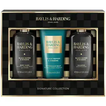 Baylis & Harding Men Shower Trio ( Black Pepper & Ginseng ) - Dárková sada péče o tělo ( 3 ks )