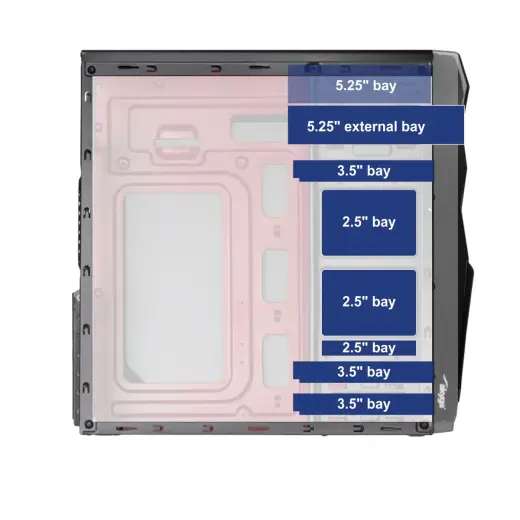 Case Midi ATX Akyga AK995BK 2x USB 2.0 black w|o PSU Foto 12