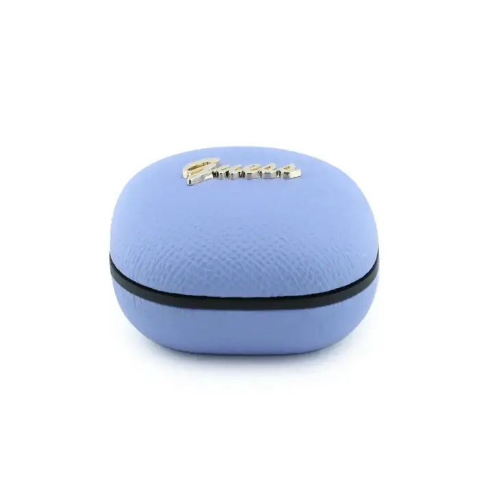 Guess PU Grained Script Metal Logo ENC TWS Wireless Earphones Light Blue