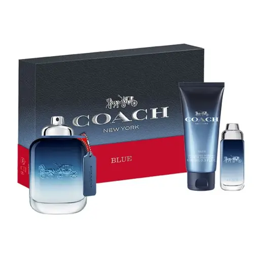 Set Coach: Blue, Eau De Toilette, For Men, 100 ml + Blue, Eau De Toilette, For Men, 15 ml + Blue, Shower Gel, Beard & Hair, 100 ml Фото num