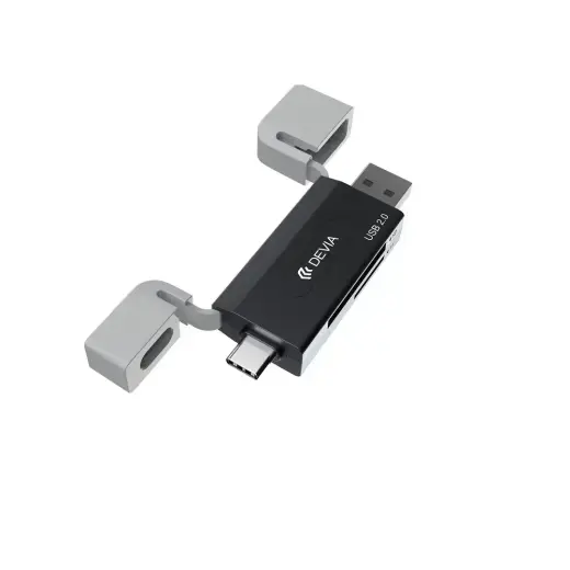 Devia card reader 2in1 EL239 USB/USB-C 2.0 black Foto 5