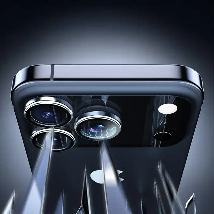 Rock Tempered glass Pure Series Camera Lens on camera for Iphone 17 Pro/17 Pro Max (lens 3 pieces) blue Foto 5