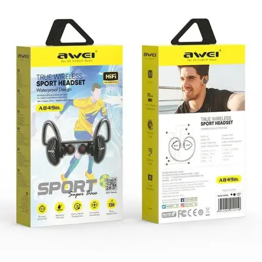 AWEI słuchawki sportowe Bluetooth A849BL czarny|black Foto 2