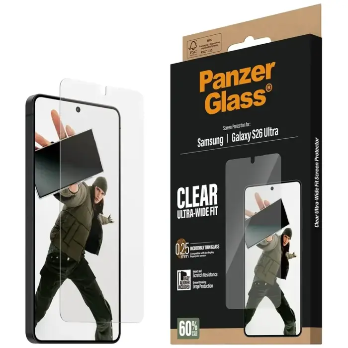 Tempered Glass PanzerGlass Ultra-Wide Fit EasyAligner for Samsung Galaxy S26 Ultra Foto 5