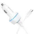 Borofone Car charger BZ14 Max - 2xUSB - 2,4A with USB to Micro USB cable white Photo