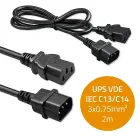 Qoltec Power cable IEC C13 | C14 | 3x0.75mm² | Pure copper Cu | 2m Фото num