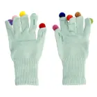 Gloves for touch screens with pom poms LIGHT BLUE Photo