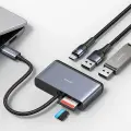 USAMS Adapter HUB 5w1 USB 2.0|USB 3.0| USB-C|TF|SD szary|dark grey SJ628HUB01 (US-SJ628) Фото num