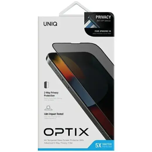Uniq Optix защитное стекло для телефона iPhone 14 | iPhone 13 | iPhone 13 Pro с аппликатором (privacy effect) Фото num