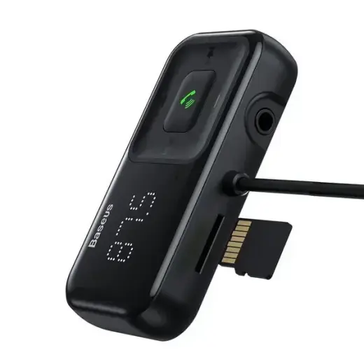 Wireless Bluetooth FM transmitter with charger Baseus S-16 (Overseas edition) - black Фото num