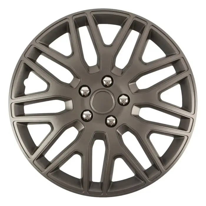 Колпак колеса DAKAR NC 15", графитовый, с хромированными гайками