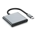 Tech-Protect HB08 4in1 USB-C + USB2.0 + 2 x HDMI 4K 60HZ adapter - gray Photo