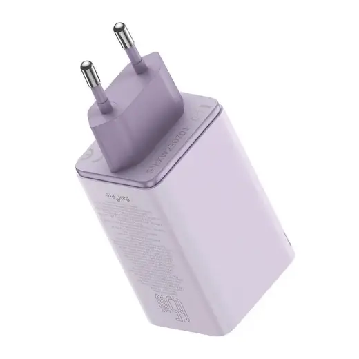 Baseus GAN6 Pro Fast Charger, 2xUSB-C + 2xUSB, 65W (purple) Foto 8