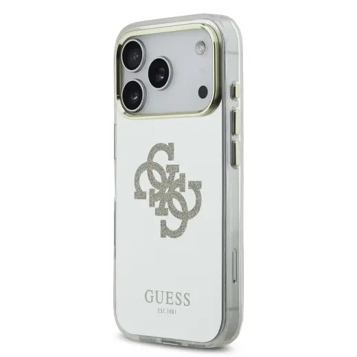 Guess PC|TPU Mirror 4G Glitter Logo MagSafe Case for iPhone 17 Pro Gold
