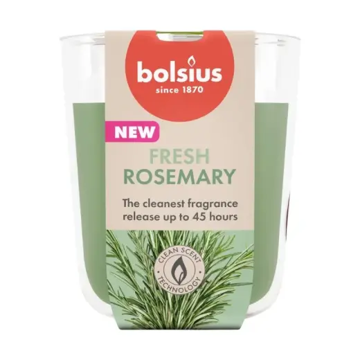 Svece arom. stikla gl. True Scents Ø80x73mm rosemary
