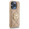 DKNY DKHCP15LPQDSLE iPhone 15 Pro 6.1"    beżowy|beige Quilted Stack Logo — Фото 4