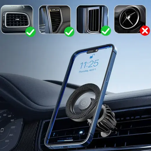 Blavec Car holder BH-16A Carbon magnetic Magsafe to air vent (BH16AC-MAVB) black Foto 5