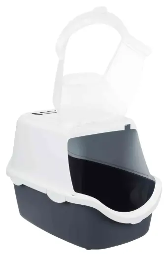 Лоток для кошачьего туалета : Trixie Vico Easy Clean Litter Tray, 40*40*56, серый|белый Фото num