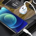 KAKU Car Charger KSC-528 Shengyu - 2xUSB - 2,8A with USB to Lightning white Foto 4