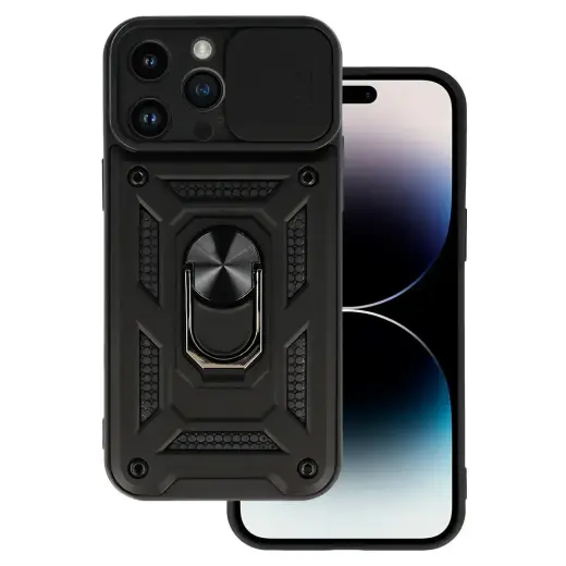 Slide Camera Armor maciņš telefonam iPhone 15 Pro Max melns