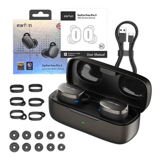 Earphones TWS EarFun Free Pro 3, ANC (black) Foto 7