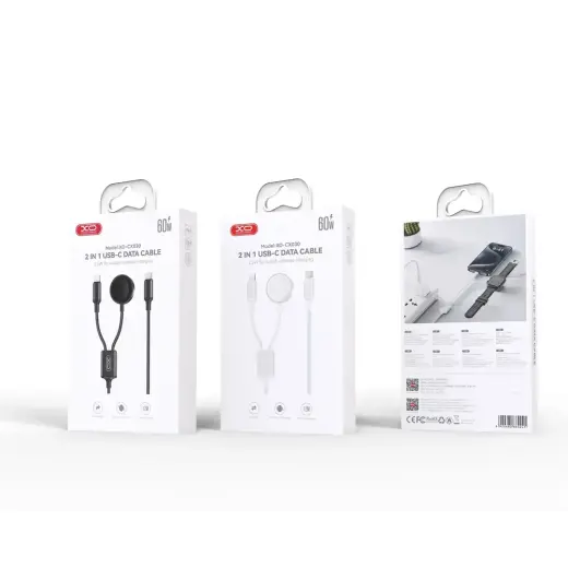 XO wireless inductive charger CX030 black for Apple Watch with cable USB-C -USB-C Фото num