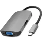 Qoltec Hub Adapter USB-C 3.1 2in1 | HDMI 4K | VGA Фото num
