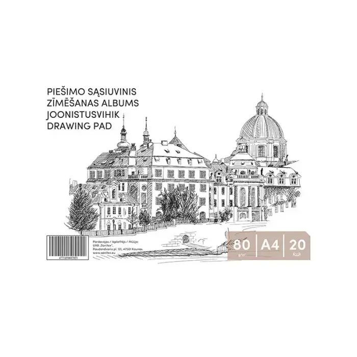 Zīmēšanas albums, A4, 80 gsm, 20 loksnes Foto 2