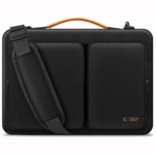 Tech-Protect Defender Bag for Laptop 13-14 - Black and Orange Фото num