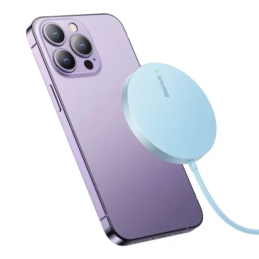 Baseus Simple Mini3 magnetic charger MagSafe Qi 15W blue Photo