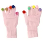 Gloves for touch screens with pom poms PINK Photo