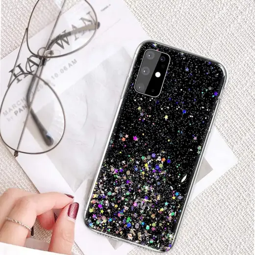 Fusion glue glitter silikona aizsargapvalks Apple iPhone 13 melns Foto 6