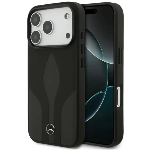 Mercedes Leather The Move phone case with MagSafe support for iPhone 17 Pro black