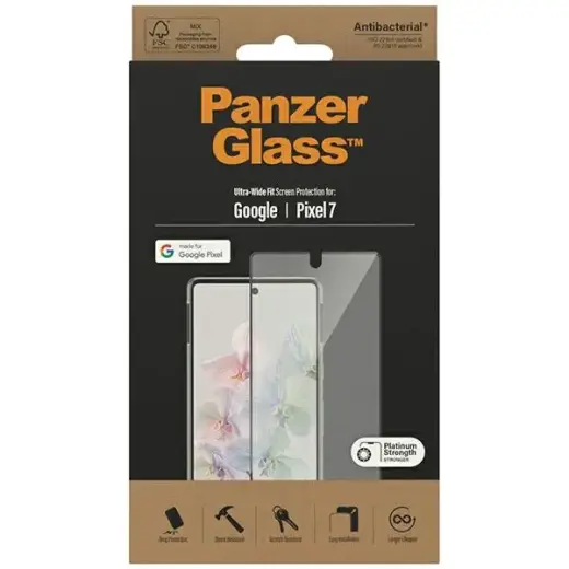 PanzerGlass Ultra-Wide Fit Pixel 7 Screen Protection Antibacterial czarny|black 4772 Photo