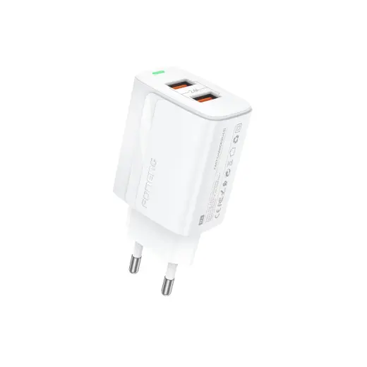 Foneng Wall charger EU63 - 2xUSB - 12W with USB to Type C cable white Foto 2