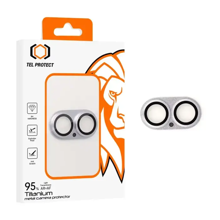 Tel Protect 95% AR+AF Full Metal kameras aizsargstikls telefonam iPhone 17 violets