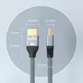 Кабель Wozinsky HDMI 2.1 8K 60 Гц 48 Гбит|с | 4K 120 Гц | 2K 144 Гц 3 м серебристый (WHDMI-30) Фото num