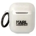 Karl Lagerfeld 3D Logo NFT Karl and Choupette TPU Glitter Case for Airpods 1|2 White Фото num