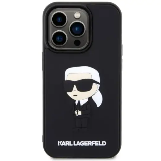Karl Lagerfeld KLHCP14X3DRKINK iPhone 14 Pro Max 6.7" black hardcase Rubber Ikonik 3D Photo