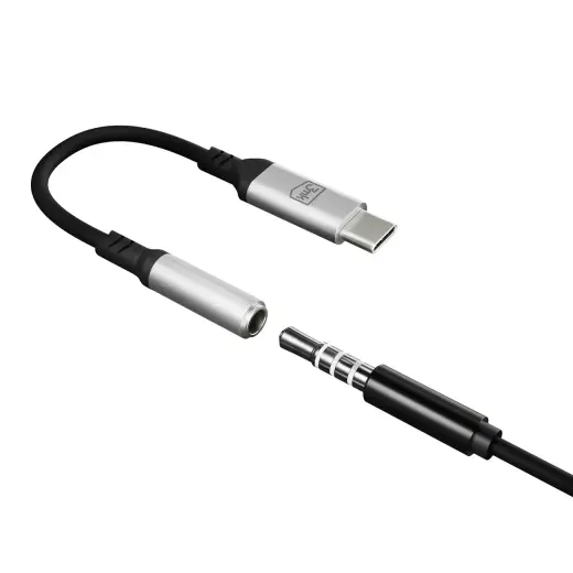 3mk USB-C adapter - 3.5 mm minijack - silver Photo