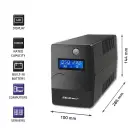 Qoltec Uninterruptible Power Supply UPS Line Interactive | Monolith | 1000VA | 600W | LCD | USB | RJ45 Foto 4