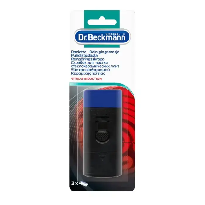 Scraper for ceramic hobs with 3 blades