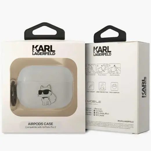 Karl Lagerfeld KLAP2HNCHTCT Airpods Pro 2 (2022|2023) cover transparent Ikonik Choupette Фото num